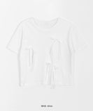 Cose Ribbon Cropped Short Sleeve Tee