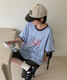 [unisex] Huben Printing Color Matching Ringer Short Sleeve T-shirt