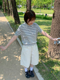 Totree Summer Stripe Collar Short-Sleeved Knit