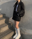 Rank Black Denim Mini Skirt