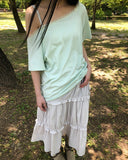 [MADE] Doen Lace Off-Shoulder Short Sleeve T-Shirt