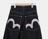 Theron Rolled-up Raw Wide Denim Pants