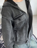 Toen Stone Knit Hood Zip-Up