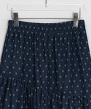 Buyan Dot Frill Denim Midi Skirt
