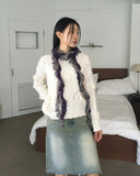 Hanen Vintage Rose Rainy Season Flower Cable Knit