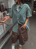 Toffee Wide Cargo Bermuda Pants