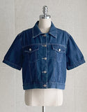 Fresh Denim Collar Short Jacket