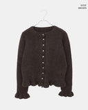 Kepit Frill Button Long Sleeve Knit Cardigan