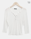 Havel Button V-Neck Long Sleeve T-Shirt