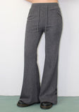 RIBBED BUTTON BOOTCUT PANTS