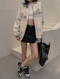 destroyed slit mini skirt