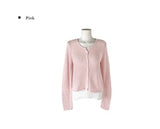 Detting Round V-Neck Knit Cardigan