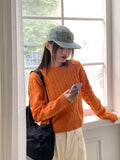 Rolf Cable Round Crop Long Sleeve Knit
