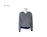 Groo Punching Stripe Knit Hood Zip-Up