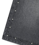 STUD DOUBLE KNEE DENIM SHORT
