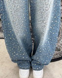 Ness Curved Leopard Denim Pants
