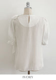 Love It Tie Diagonal Frill Puff Blouse