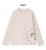 VINTAGE OF STAR Henley Neck Long Sleeve T-Shirt
