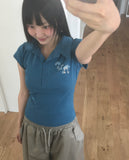 Devon Star Printed Collar Short Sleeve T-Shirt