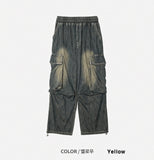 Summer cool cargo banding denim pants