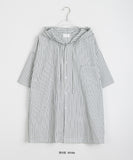 [unisex] Dipeuki Stripe Pocket Over Hood Shirt