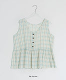 [BAONHAUS] Korine Flower Shirring Sleeveless Blouse