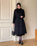 [Basic Fit] Dayk Collar Quilting Padding Coat (Belt Set)