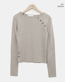 Luhin Underscored Button Long Sleeve T-Shirt