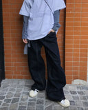 RAW CURVE STITCH DENIM