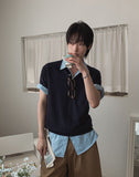 Poise Collar Short Sleeve Knit