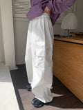Hight Cotton String Two Way Cargo Long Jogger Wide Pants