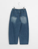 Fabens Washing Denim Balloon Wide Pants