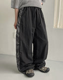 [unisex] Zensy banding string color matching side shirring nylon pants