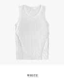 Overlock line ribbed sleeveless