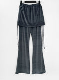 Leel Velvet Shirring Skirt Pants