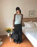 Vinny Basic Color Matching Raglan Long Sleeve T-Shirt
