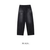 Collided summer emboss denim pants