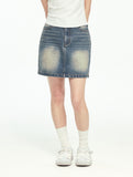 W Denim Mini Skirt