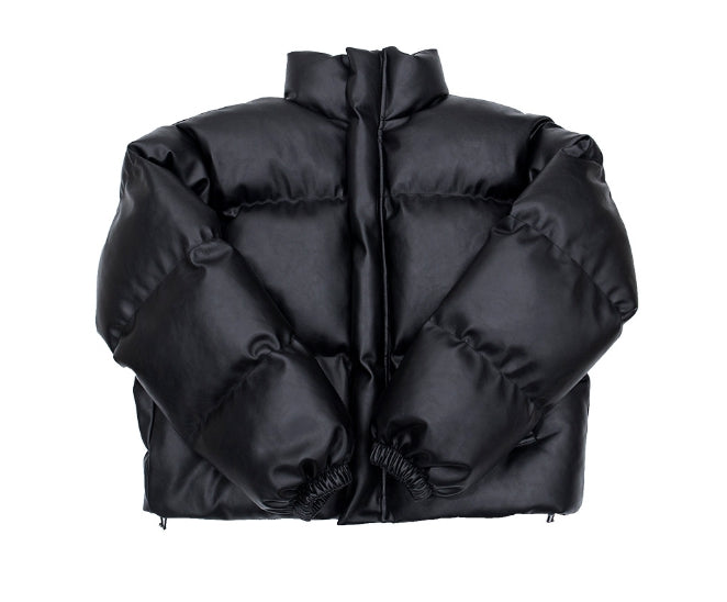 【YOURNUS】High Neck Leather Crop Padding YOURNUS (ユアノス) - ハイネックレザークロップペディン / High