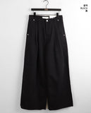 Viant two pin tuck slab cotton long wide pants
