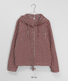 Kososo Check Hood Crop Shirt