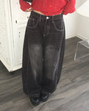 Teensy side pin tuck denim pants