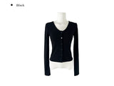 Muel Daily U-Neck Long Sleeve Slim Cardigan