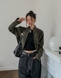 Camouflage Crop Rider Jacket