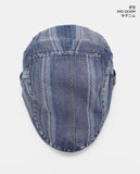 Solfer Stripe Denim Hunting Cap Hat