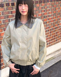 Puzzing Color Matching Check Pattern Collar Cotton Long Sleeve Jacket