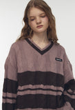 Cable Waffen V-Neck Knit