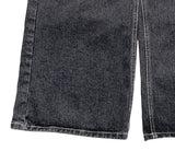 Oolong Black Washed Denim Wide Pants