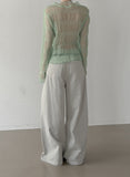 Torsion Smoke Shirring Sheer See-Through T-shirt