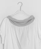 Kahini Off-shoulder Tie Shirring Short Sleeve Tee